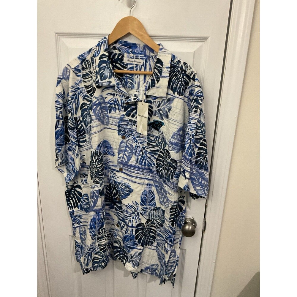 Carolina Panthers Mens 2XL Blue Nfl  Tommy Bahama Tropical Shirt NWT